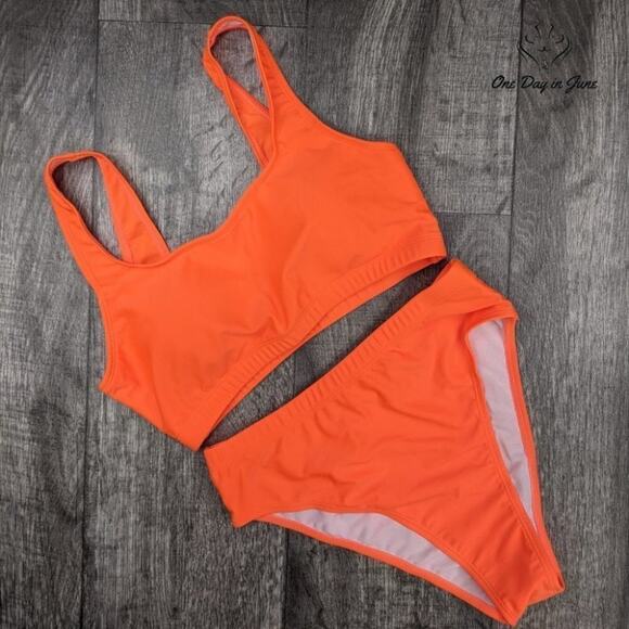 Pink Queen Crop Top High Waist Bikini Size S - Picture 3 of 3